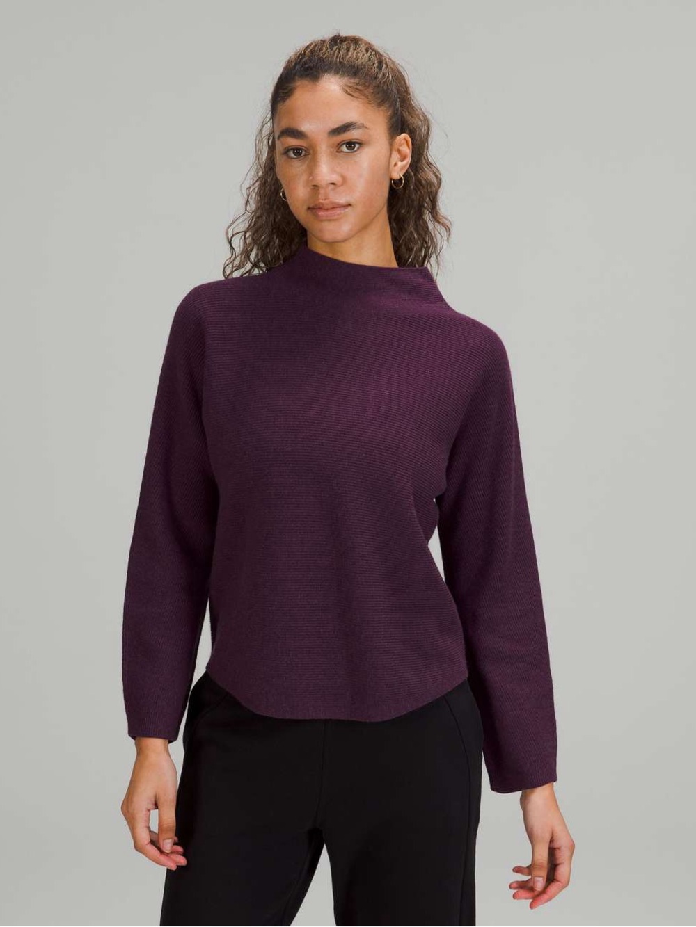 Lululemon Boxy Cotton-Blend Sweater - Heathered Vintage Plum